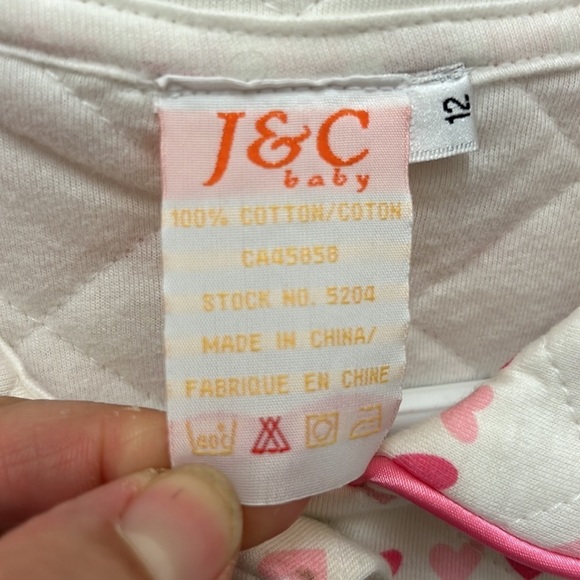 Vintage 100% Cotton Quilted Heart Patterned Long Sleeve Girl's Housecoat‎ Robe - Picture 3 of 7